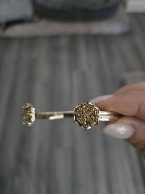 Kendra Scott Gold Druzy Hexagon Cuff Bracelet